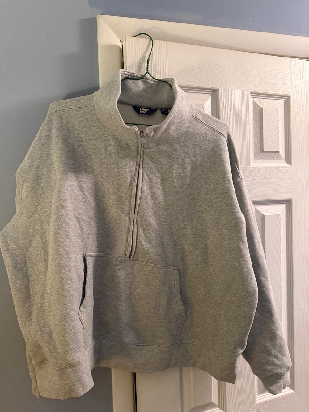 Light Gray Quarter-Zip Pullover Sweatshirt - LAND’S END